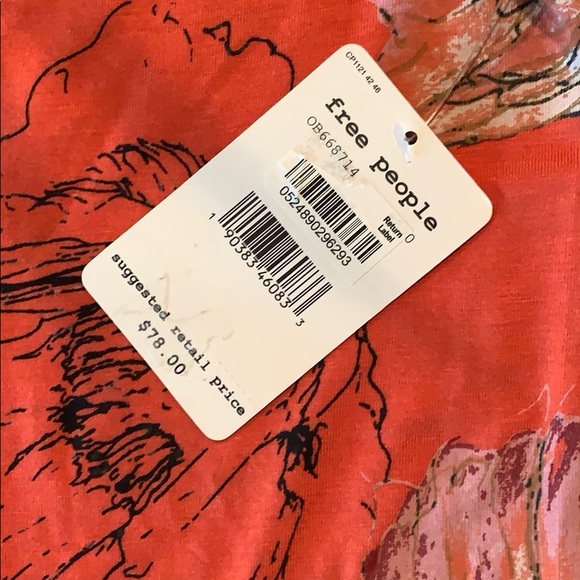 Free People Printed Birds of Paradise Top - Medium - Picture 4 of 7